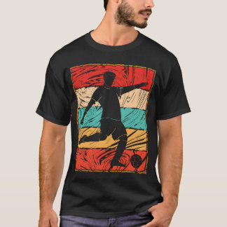Retro 70s Soccer Sunset Vintage Footballee girl T-Shirt