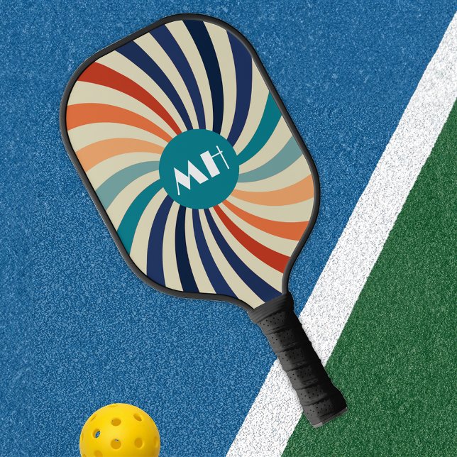 Retro 70s Starburst Monogram    Pickleball Paddle (Creator Uploaded)