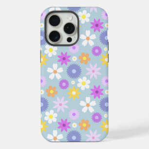 Retro 70s Style Flower Pattern Pastel Colours iPhone 15 Pro Max Case