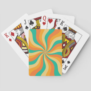 Retro 70s Sunburst Colourful Background Playing Cards