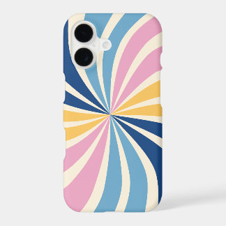 Retro 70s Sunburst Pink Blue Yellow