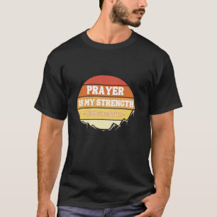 Retro 70s Sunset Prayer Is My Strength Saint Berna T-Shirt