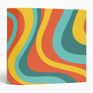 Retro 70s swirls background binder