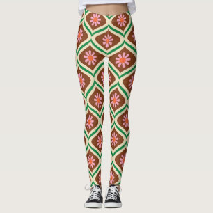 Retro 70s: Vintage Floral Pattern Leggings