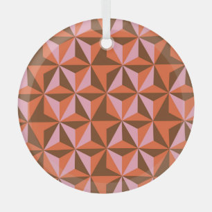 Retro 70's: Vintage Pattern Background Glass Ornament