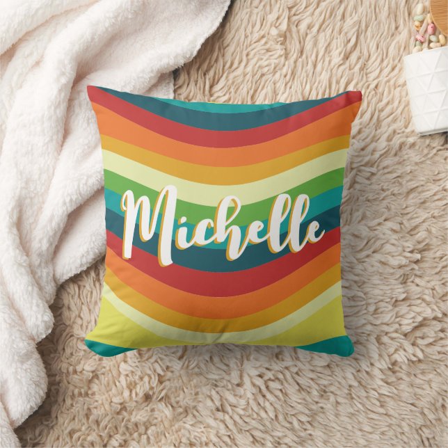 Retro 70s Vintage Throw Pillow (Blanket)