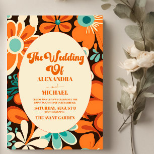 Retro 70s Wedding  Invitation