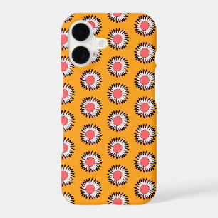 Retro 70s Yellow Pink Daisy Floral Pattern