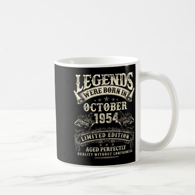 Retro 71st Birthday For Men 71 Year Old October 19 Coffee Mug (Right)