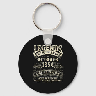 Retro 71st Birthday For Men 71 Year Old October 19 Keychain