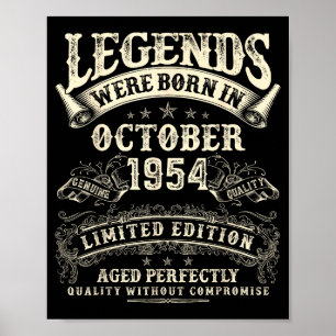 Retro 71st Birthday For Men 71 Year Old October 19 Poster