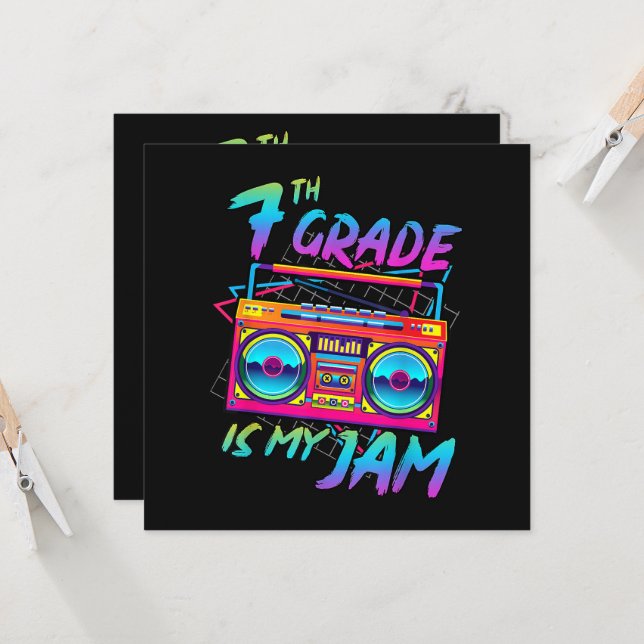Retro 80s 7th Grade Is My Jam Back To School (Front/Back In Situ)
