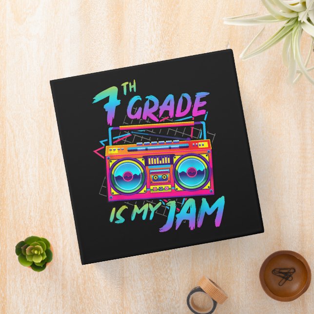 Retro 80s 7th Grade Is My Jam Back To School Binder (In Situ)