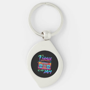 Retro 80s 7th Grade Is My Jam Back To School Keychain