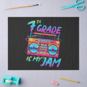 Retro 80s 7th Grade Is My Jam Back To School Tissue Paper