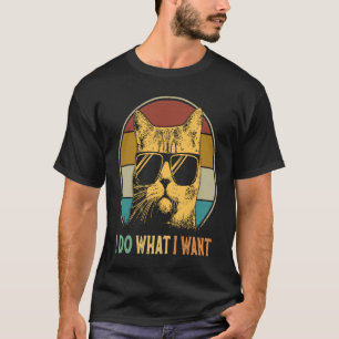 Retro 80s 90s I do what I want cat tee  cat