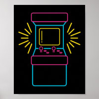 Retro 80s 90s Neon Arcade Machine Arcade Cabinet