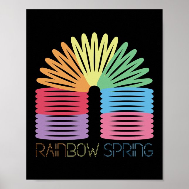 Retro 80s 90s Neon Rainbow Spring Poster (Front)