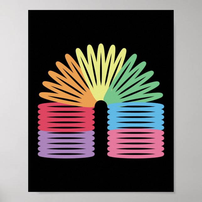 Retro 80s 90s Neon Rainbow Spring Poster (Front)