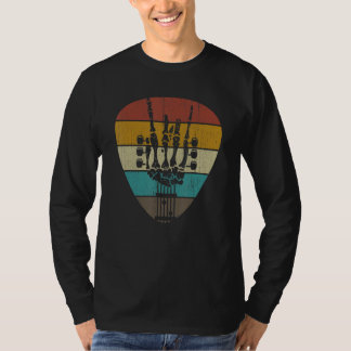 Retro 80s 90s Rock & Roll Skeleton Guitar Music T-Shirt