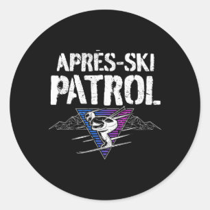 Retro 80s Apres Ski Patrol Vintage Classic Round Sticker