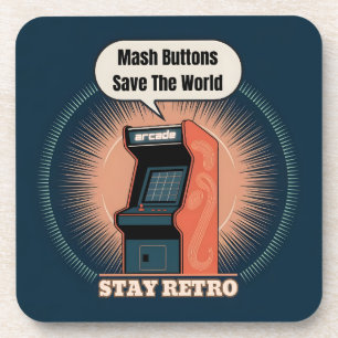 Retro 80s Arcade Gaming Nerdy Humour Coaster