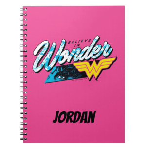 Retro 80's "Believe In Wonder" Graphic Notebook