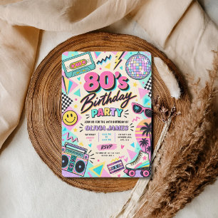 Retro 80s Birthday Invitation