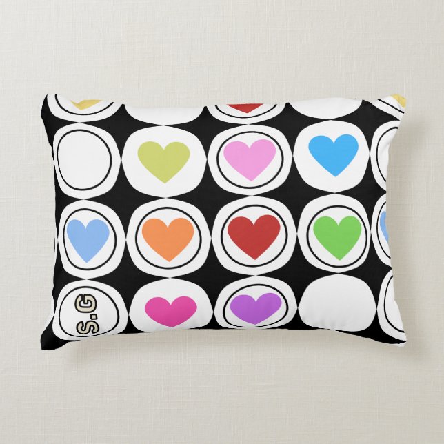 Retro 80s bold geometricherats bright accent pillow (Front)