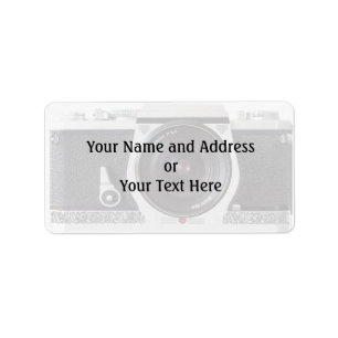 Retro 80s Camera Effect Name and Address Label