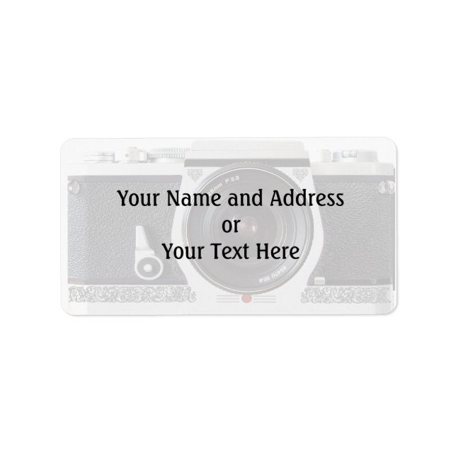 Retro 80s Camera Effect Name and Address Label (Front)