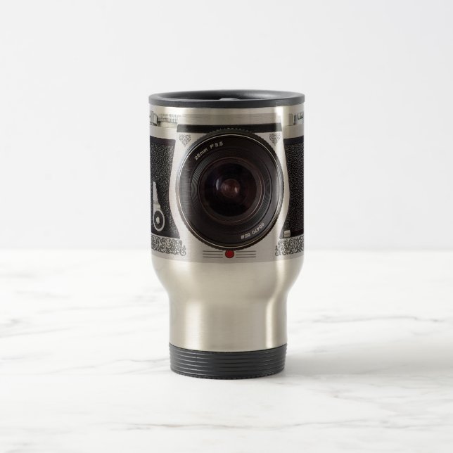 Retro 80s Camera Effect Travel Mug (Center)