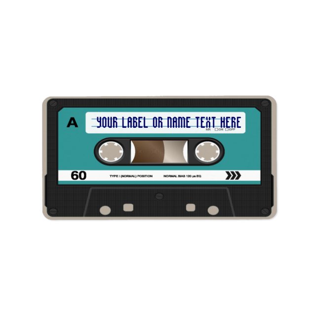 Retro 80s Cassette Mixtape Personalized Label (Front)