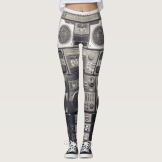 Retro 80s Cassette Recorders Pattern. Leggings