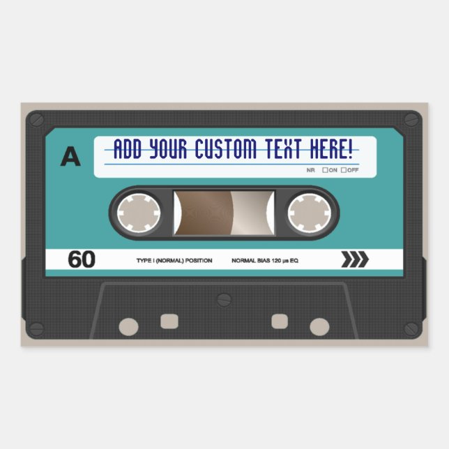 Retro 80s Cassette Tape Personalized Sticker (Front)