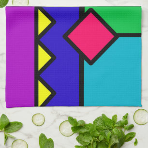 Retro 80s Colour Block Kitchen Towel