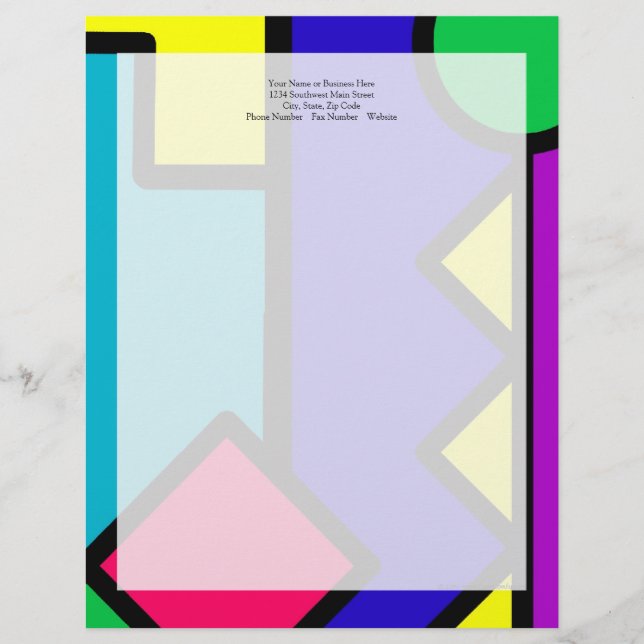 Retro 80s Colour Block Letterhead (Front)