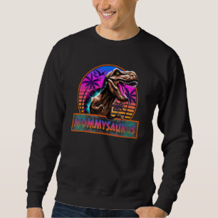 Retro 80s Colour Mommysaurus T Rex Dinosaur Family Sweatshirt