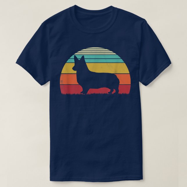 Retro 80s Corgi Dog Lover  T-Shirt (Design Front)