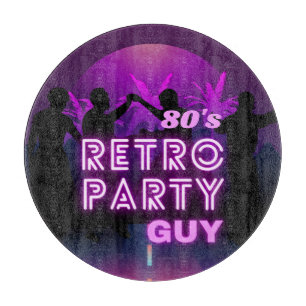 Retro 80s Disco Dance Party Neon Purple Funky Cutting Board