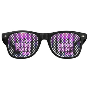 Retro 80s Disco Dance Party Neon Purple Funky Sunglasses
