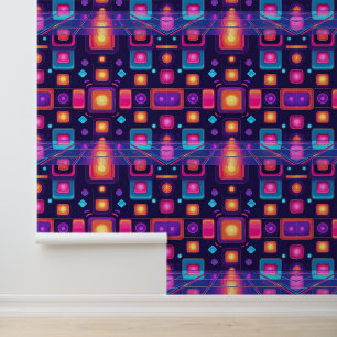 Retro 80s Disco Fever   Peel and Stick Wall Mural