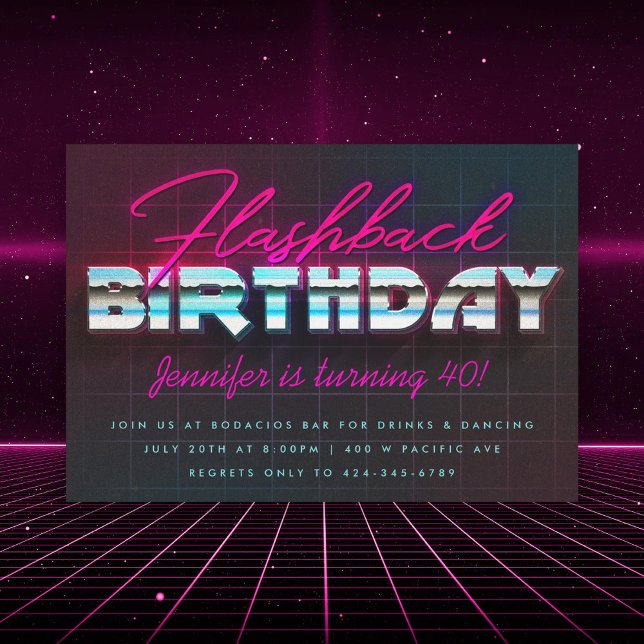 Retro 80s Flashback Birthday Party Invitation (Creator Uploaded)