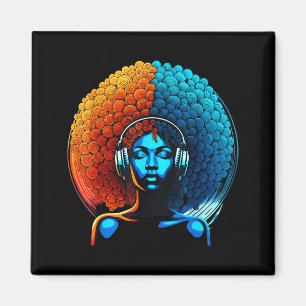 Retro 80s Funk Afro Girl Disco Soul African Americ Magnet