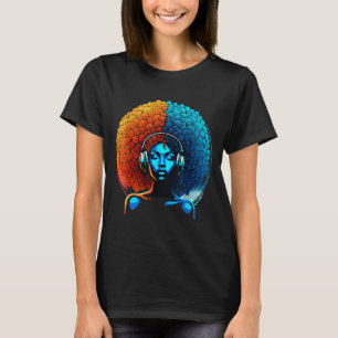 Retro 80s Funk Afro Girl Disco Soul African Americ T-Shirt