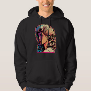 Retro 80's Girl with Big Hair Matching Party Outfi Hoodie