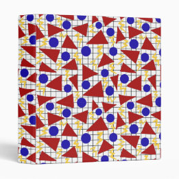 Retro 80's Grid & Shapes Pattern Binder