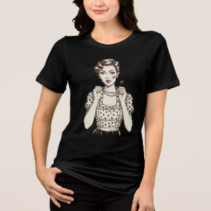 Retro 80s Housewife – Bold & Nostalgic Vintage Gra Tri-Blend Shirt