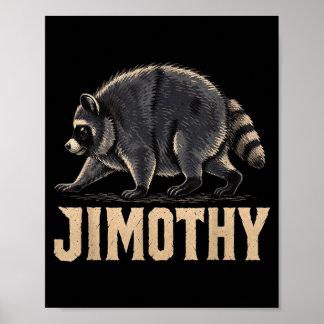 Retro 80s Jimothy Raccoon Artwork Poster