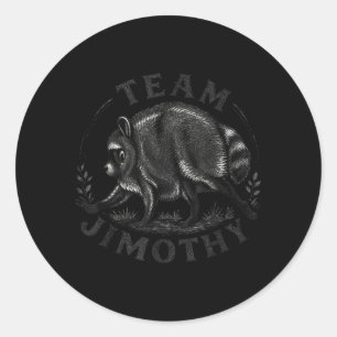 Retro 80s Jimothy Raccoon Design 2 Classic Round Sticker